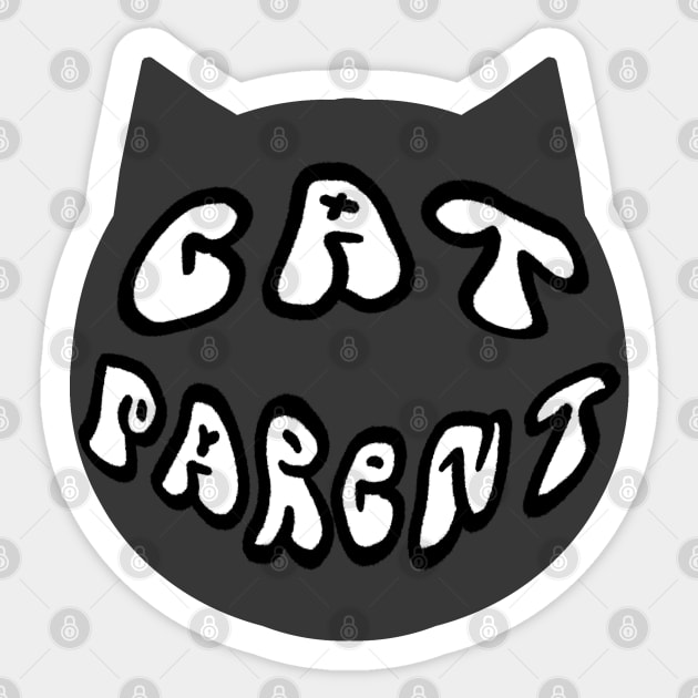 cat parent badge Sticker by annoyingarts